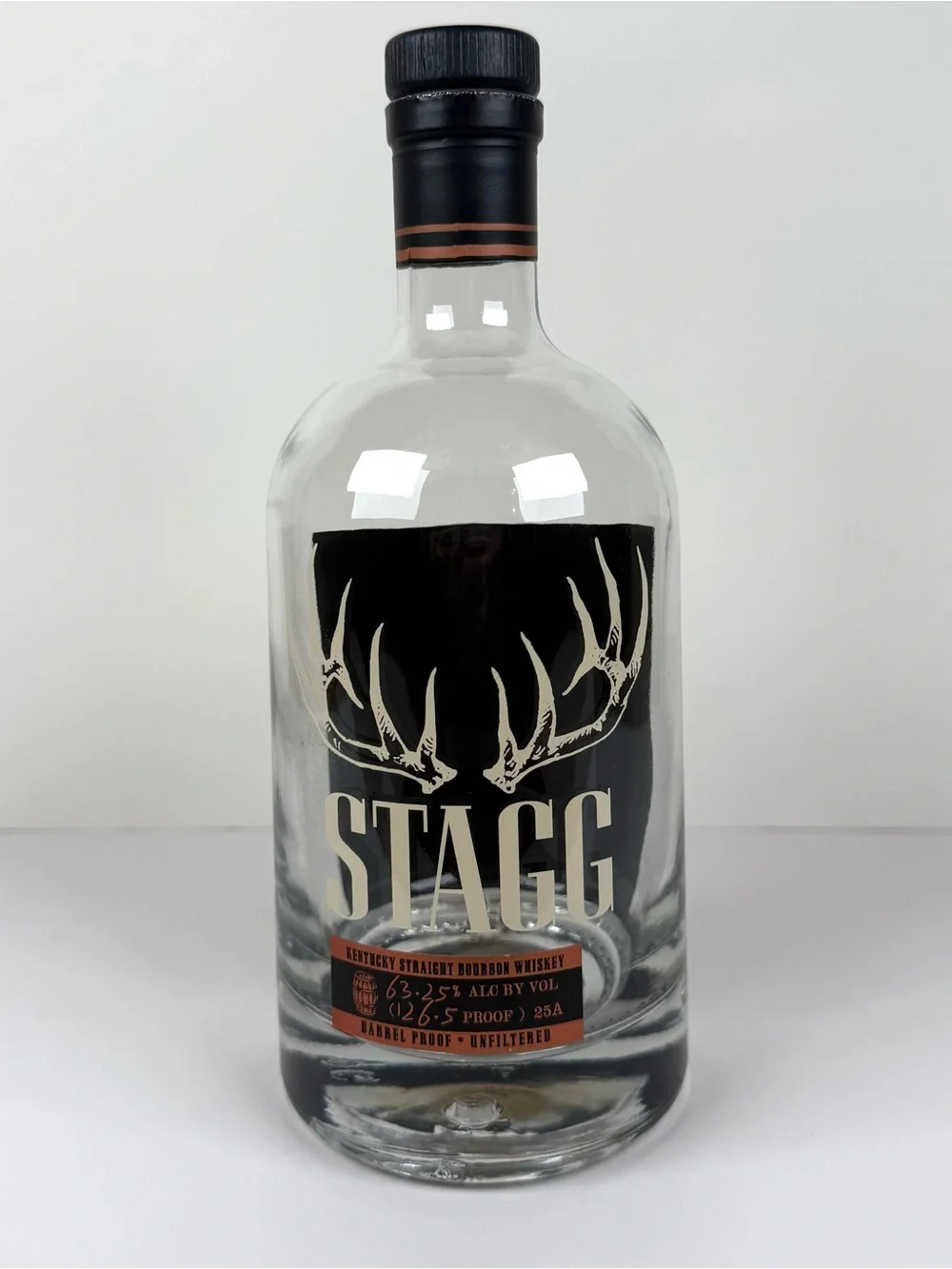Stagg Jr Straight Bourbon Whiskey Empty Bottle & Cap 126.5 Proof Batch 25A